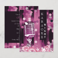 Budget Pink Sweet 16 Karaoke Einladung