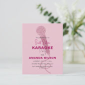 Budget Pink Sweet 16 Karaoke Party Einladung (Stehend Vorderseite)