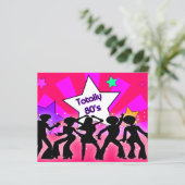 Budget Pink Totally 80er Retro-Party Einladung (Stehend Vorderseite)