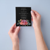 Budget Pink Tropical Floral Black V2 Hochzeitsslim Flyer (Gruppe)