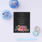 Budget Pink Tropical Floral Black V2 Hochzeitsslim Flyer (Einzeln)