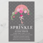 Budget Pink Umbrella Girl Baby Dusche Einladung (Vorderseite)