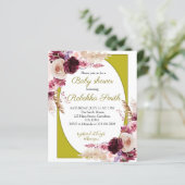 Budget Pink und Burgundy Baby Dusche İnvitation (Stehend Vorderseite)