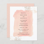 Budget Pink Watercolor Brunch Bubbly Brautparty (Vorne/Hinten)
