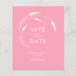 Budget Pink Wedding Save The Date Flyer