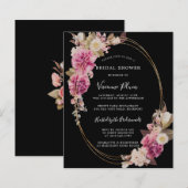 Budget Pink White Boho Bridal Dusche Einladung (Vorne/Hinten)