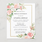 Budget Pink White Floral Bridal Luncheon (Vorderseite)