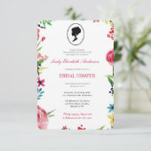 Budget Pink Wildblumen Bridgerton Brautparty Einladung (Stehend Vorderseite)