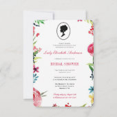 Budget Pink Wildblumen Bridgerton Brautparty Einladung (Vorderseite)