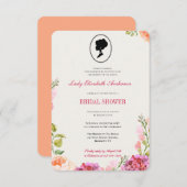 Budget Pink Wildblumen Bridgerton Brautparty Einladung (Vorne/Hinten)