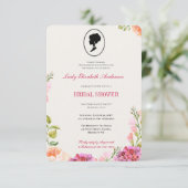 Budget Pink Wildblumen Bridgerton Brautparty Einladung (Stehend Vorderseite)