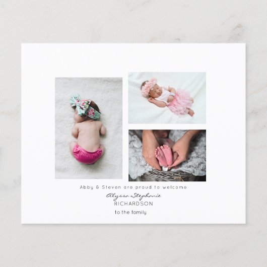 Budget Pink Willkommensankündigung Flyer (Hinten)