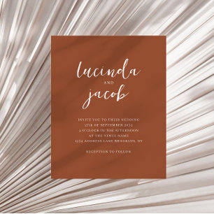 BUDGET Pinsel Script Classic Terracotta Wedding