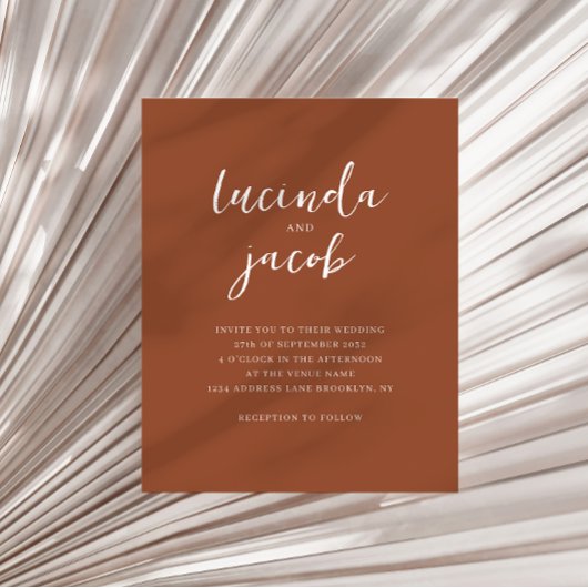 BUDGET Pinsel Script Classic Terracotta Wedding