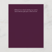 Budget Plum Blooms Blush Wreath Wedites Einladunge (Rückseite)