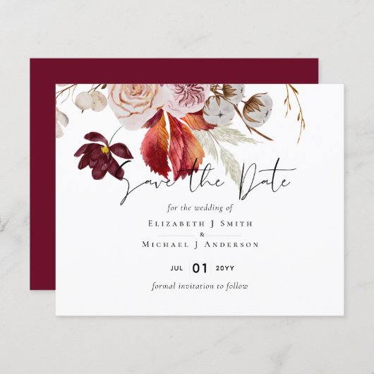 BUDGET Plum Cinnamon Wedding Fall Florals (Vorne/Hinten)