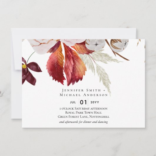 BUDGET Plum Cinnamon Wedding Fall Florals (Vorderseite)