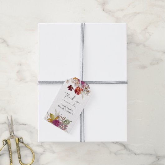 BUDGET Plum Cinnamon Wedding Fall Florals Geschenkanhänger (Mit Garn)