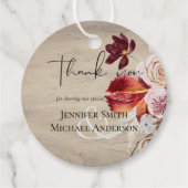 BUDGET Plum Cinnamon Wedding Fall Florals Geschenkanhänger (Vorderseite)