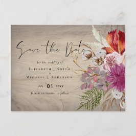 BUDGET Plum Cinnamon Wedding Fall Florals Postkarte