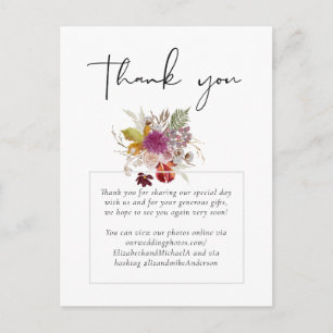 BUDGET Plum Cinnamon Wedding Fall Florals Postkarte