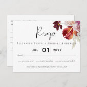 BUDGET Plum Cinnamon Wedding Fall Florals Postkarte (Vorne/Hinten)