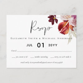 BUDGET Plum Cinnamon Wedding Fall Florals Postkarte