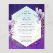 Budget Plum Lila Floral Wedite Einladung Flyer (Vorne)