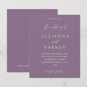 Budget Plum Lila MOD-Kalligrafie Hochzeit