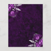 Budget Plum Lila Silver Floral Wedite Einladung (Rückseite)