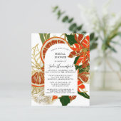 Budget Poinsettia Citrus Bridal Dusche Einladung (Stehend Vorderseite)