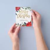 Budget Poinsettia Floral Frohe Weihnachten Flyer (Gruppe)