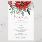 Budget Poinsettia Florals Wedding Menu (Vorderseite)
