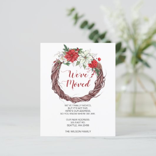 Budget Poinsettia Kranz Wir haben die Urlaubskarte (Stehend Vorderseite)