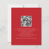 Budget Poinsettia QR Code Hochzeit Einladung (Rückseite)