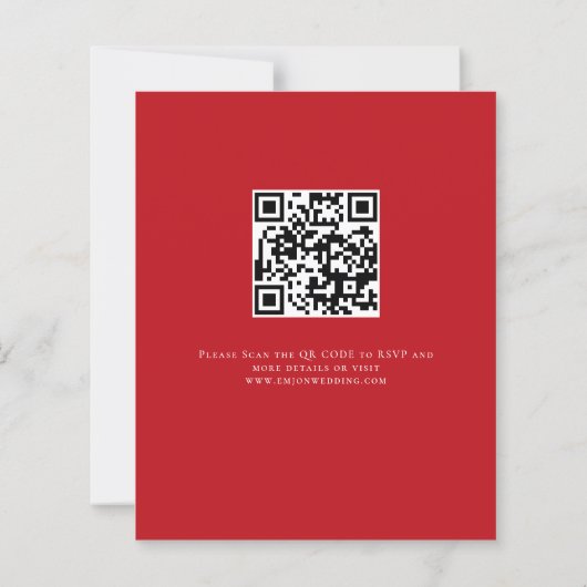 Budget Poinsettia QR Code Wedding Abend Party (Rückseite)