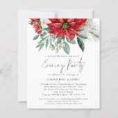 Budget Poinsettia QR Code Wedding Abend Party (Vorderseite)