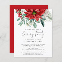 Budget Poinsettia QR Code Wedding Abend Party