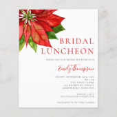 Budget Poinsettia Red Bridal Luncheon Einladung (Vorderseite)