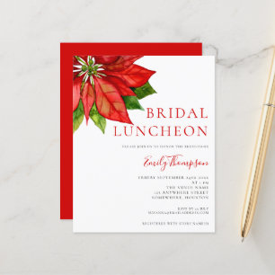 Budget Poinsettia Red Bridal Luncheon Einladung
