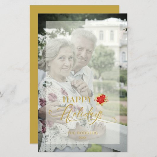 Budget Poinsettias Happy Holidays Foto Family (Vorne/Hinten)