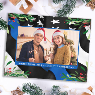 Budget Police Christmas Card Blue Flag Foto