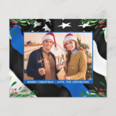 Budget Police Christmas Card Blue Flag Foto (Vorderseite)