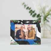 Budget Police Christmas Card Foto Blue Flag (Stehend Vorderseite)