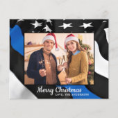 Budget Police Christmas Thin Blue Line Flaggenkart (Vorderseite)