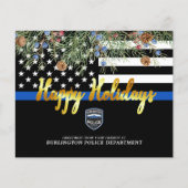 Budget Police Christmas Thin Blue Line Karten (Vorderseite)