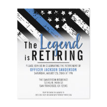 Budget Police Retirement Thin Blue Line Flag Party