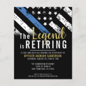 Budget Police Retirement Thin Blue Line Flag Party (Vorderseite)