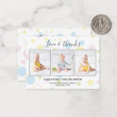 Budget polka dots Foto Baby Danke Karte (Vorderseite/Rückseite Beispiel)