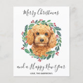 Budget Poodle Dog Elegante Weihnachtskarte (Vorderseite)